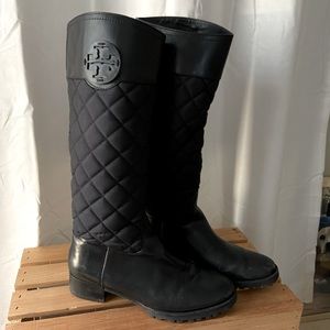 Authentic Tory Burch quilted riding boots